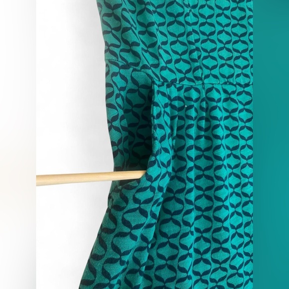 Boden Geometric Phoebe Jersey Pockets Green Blue Fit Flare Retro Mod US 8R - Picture 6 of 13